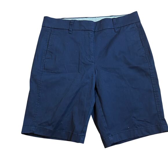 J. Crew 10" Bermuda Stretch Chino Shorts Sz 4  Navy Preppy Casual Golf Uniform - Picture 1 of 4